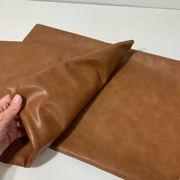 Vegan Leather Lumbar Accent Pillow Covers HomFiner set of two 12 x 20” - Picture 7 of 7